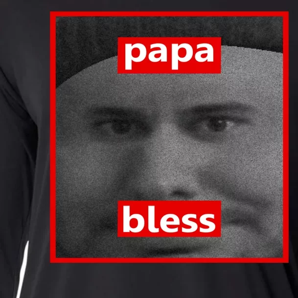 Papa Bless Funny Photo Meme Cooling Performance Long Sleeve Crew