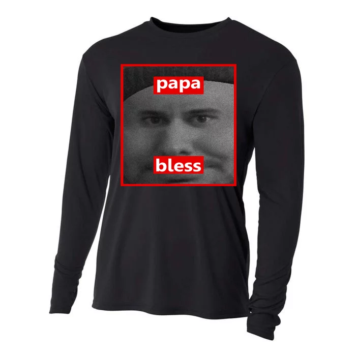 Papa Bless Funny Photo Meme Cooling Performance Long Sleeve Crew