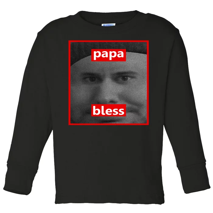 Papa Bless Funny Photo Meme Toddler Long Sleeve Shirt