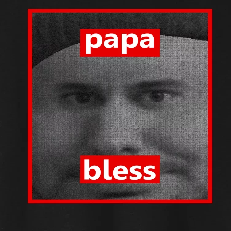 Papa Bless Funny Photo Meme Women's Crop Top Tee