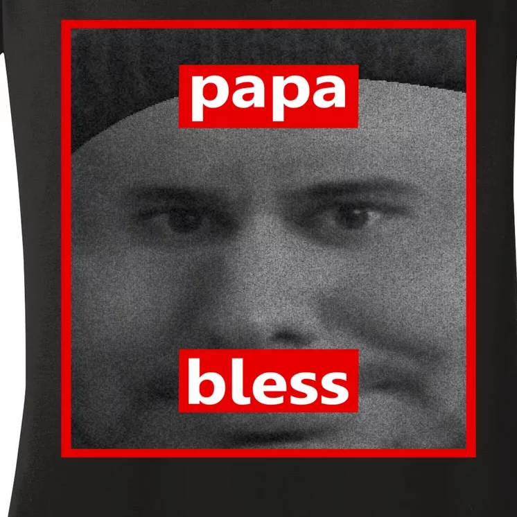 Papa Bless Funny Photo Meme Women's V-Neck T-Shirt