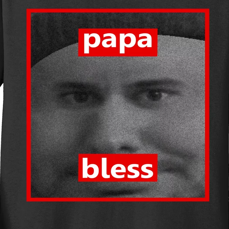 Papa Bless Funny Photo Meme Kids Long Sleeve Shirt