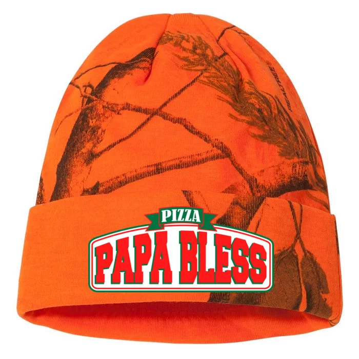 Papa Bless Pizza Funny Meme Prank Logo Kati - 12in Camo Beanie