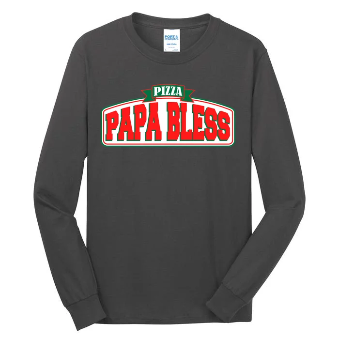 Papa Bless Pizza Funny Meme Prank Logo Tall Long Sleeve T-Shirt