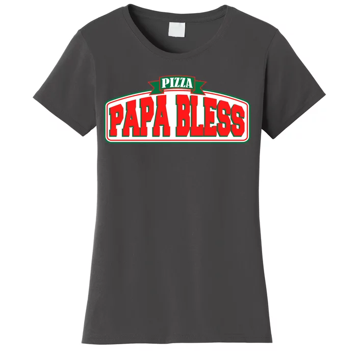 Papa Bless Pizza Funny Meme Prank Logo Women's T-Shirt