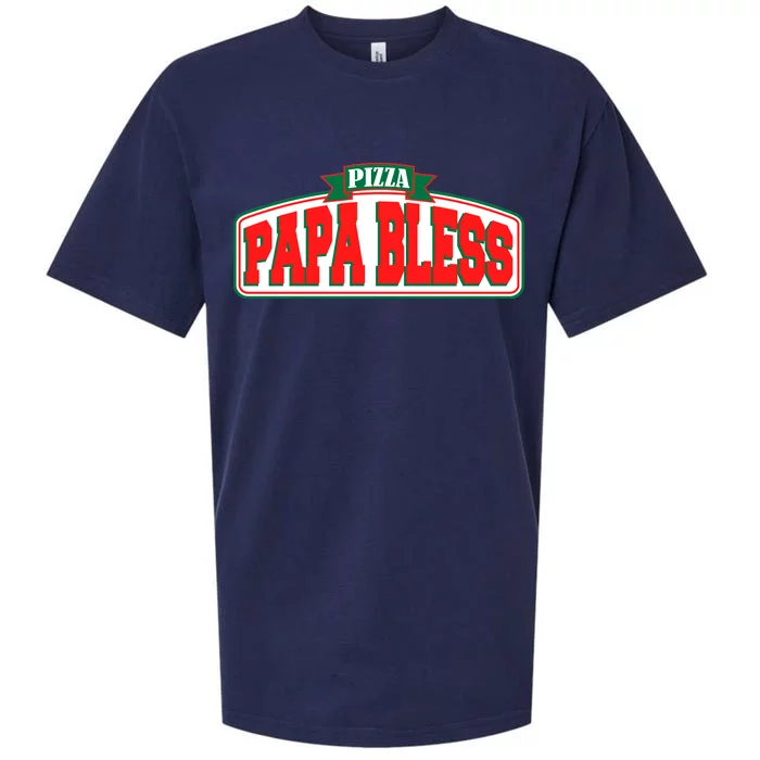 Papa Bless Pizza Funny Meme Prank Logo Sueded Cloud Jersey T-Shirt