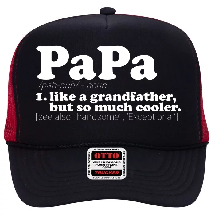 Papa Definition High Crown Mesh Trucker Hat