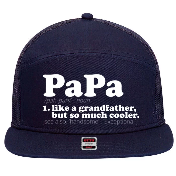 Papa Definition 7 Panel Mesh Trucker Snapback Hat