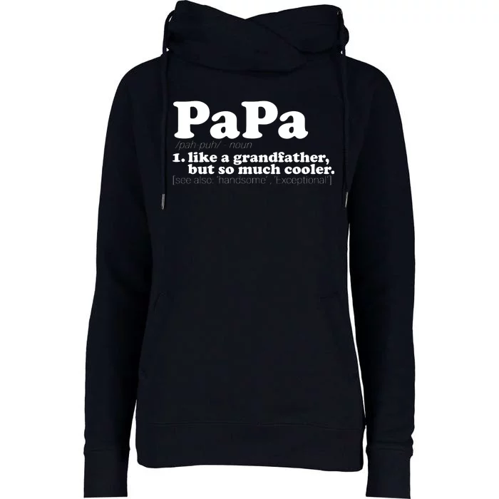 Papa Definition Womens Funnel Neck Pullover Hood