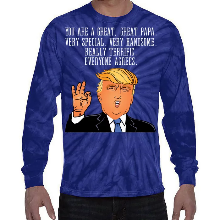 Papa Donald Trump Tie-Dye Long Sleeve Shirt