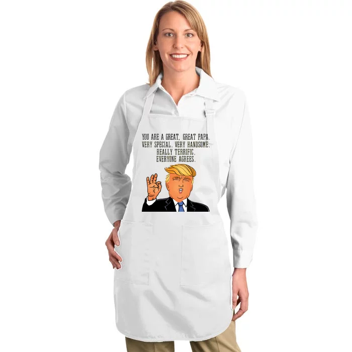 Papa Donald Trump Full-Length Apron With Pocket