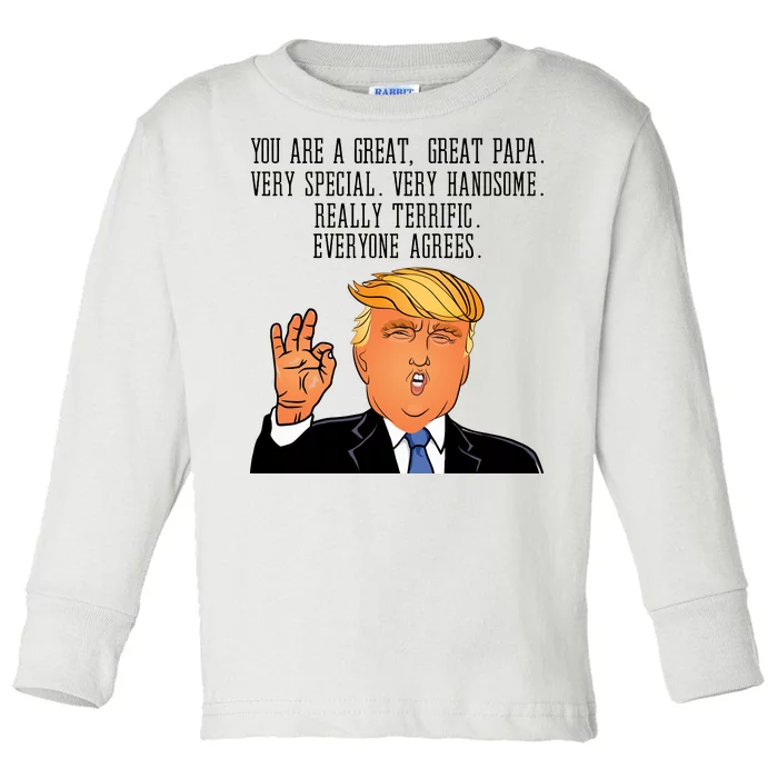 Papa Donald Trump Toddler Long Sleeve Shirt