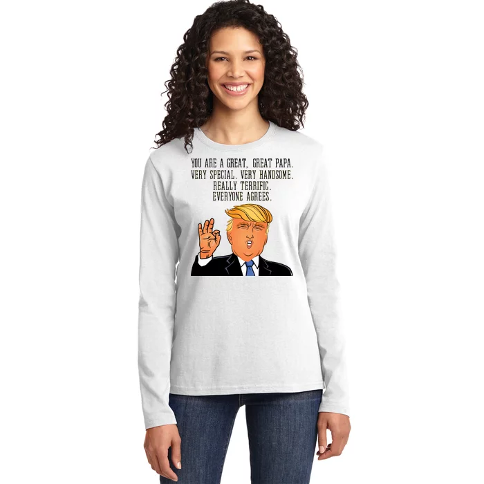 Papa Donald Trump Ladies Long Sleeve Shirt