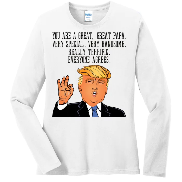 Papa Donald Trump Ladies Long Sleeve Shirt