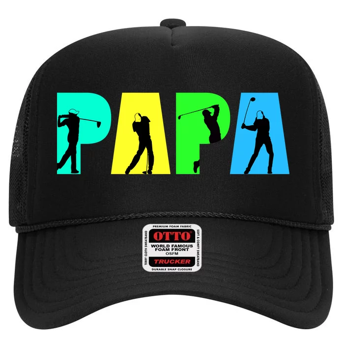 Papa Golfing High Crown Mesh Trucker Hat