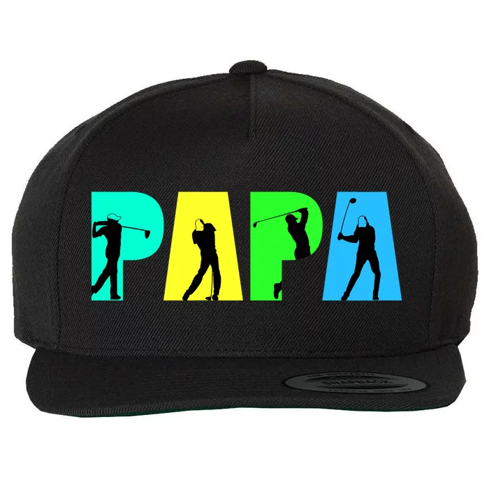 Papa Golfing Wool Snapback Cap