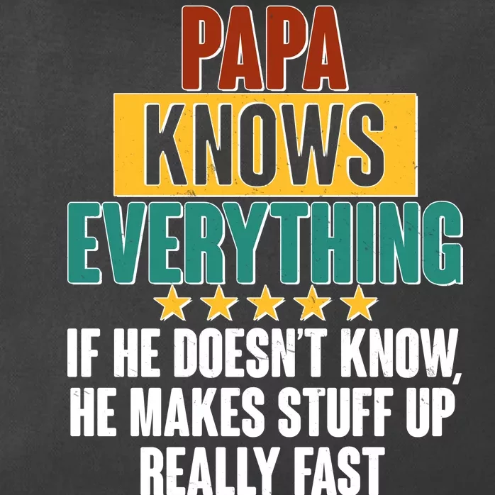 Papa Knows Everything No Matter What Zip Tote Bag