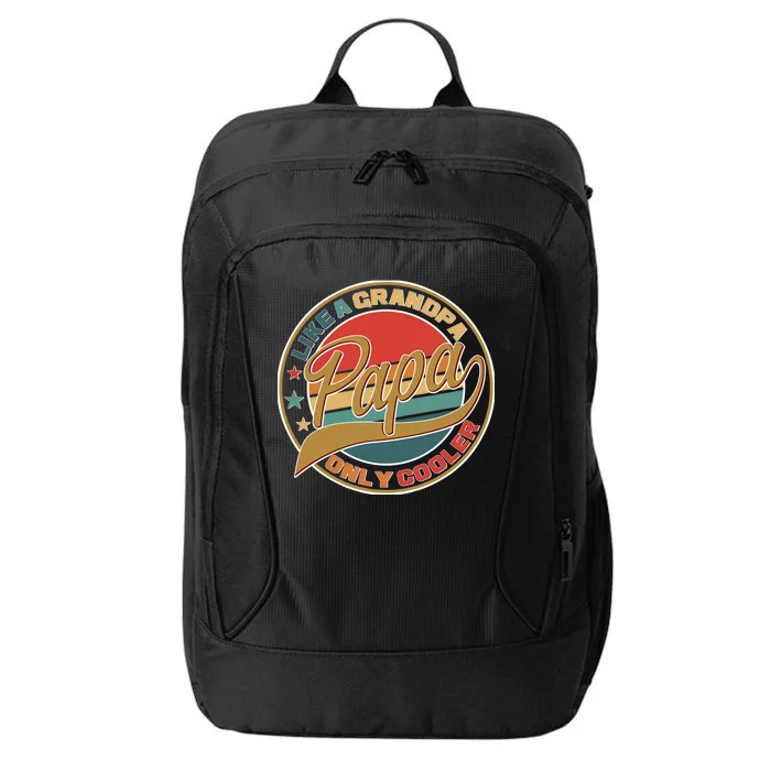 Papa Like A Grandpa Only Cooler Emblem City Backpack