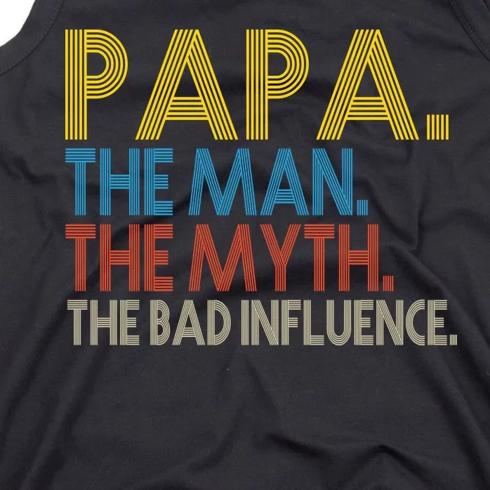 Papa Man Myth The Bad Influence Retro Tank Top