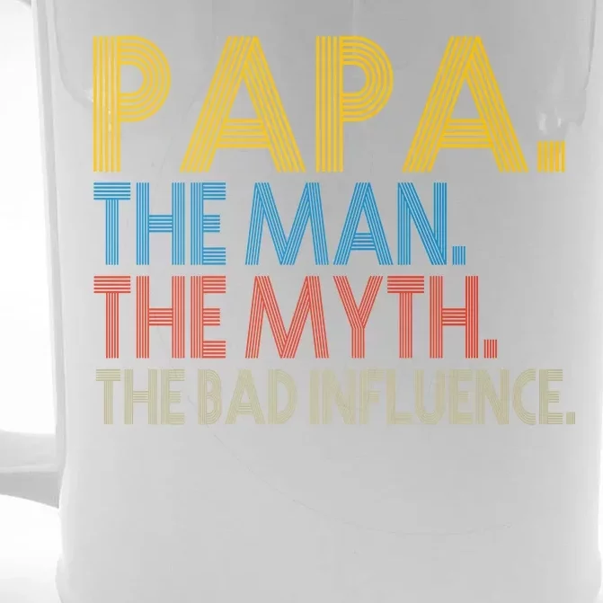 Papa Man Myth The Bad Influence Retro Front & Back Beer Stein