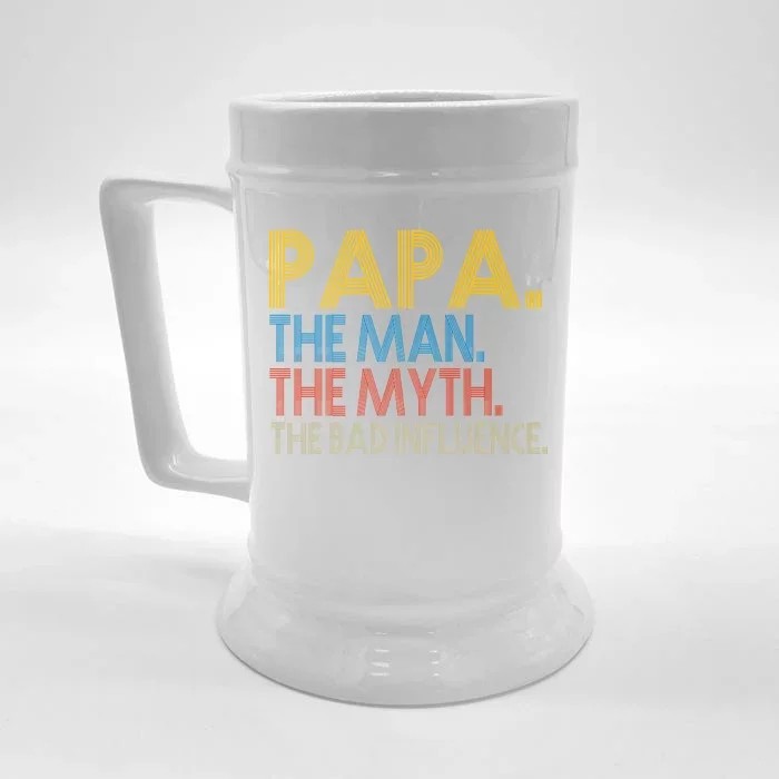 Papa Man Myth The Bad Influence Retro Front & Back Beer Stein