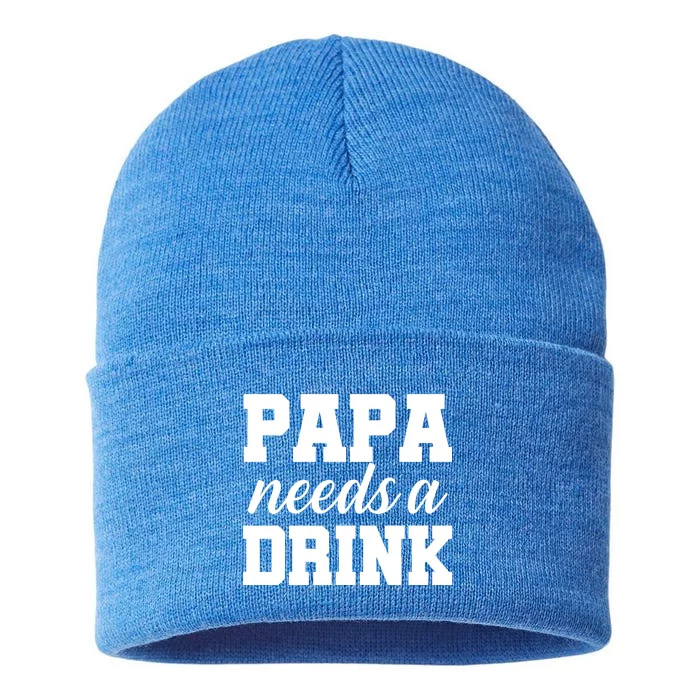 Papa Needs A Drink Sustainable Knit Beanie