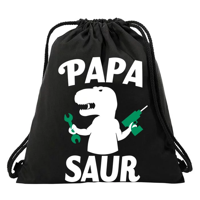 Papa Saur Fix Things Drawstring Bag