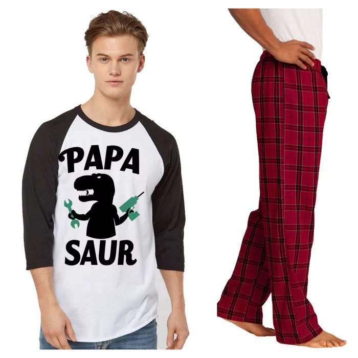 Papa Saur Fix Things Raglan Sleeve Pajama Set