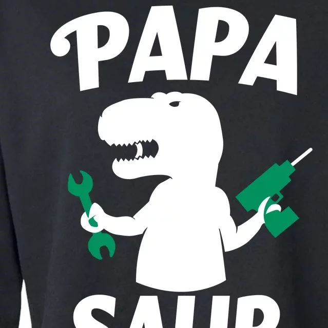 Papa Saur Fix Things Cropped Pullover Crew