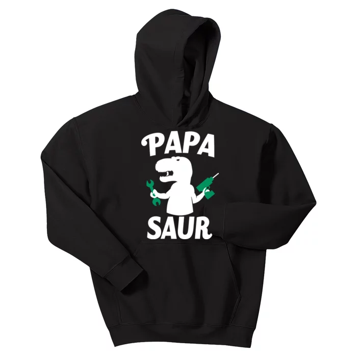 Papa Saur Fix Things Kids Hoodie