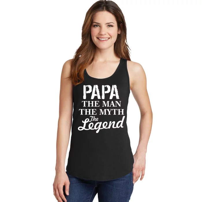 Papa The Man Myth Legend Ladies Essential Tank