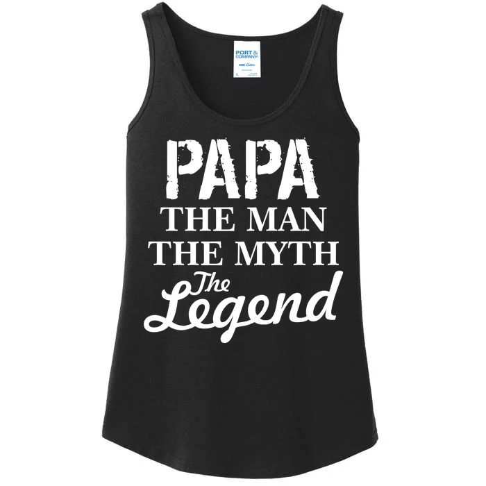 Papa The Man Myth Legend Ladies Essential Tank