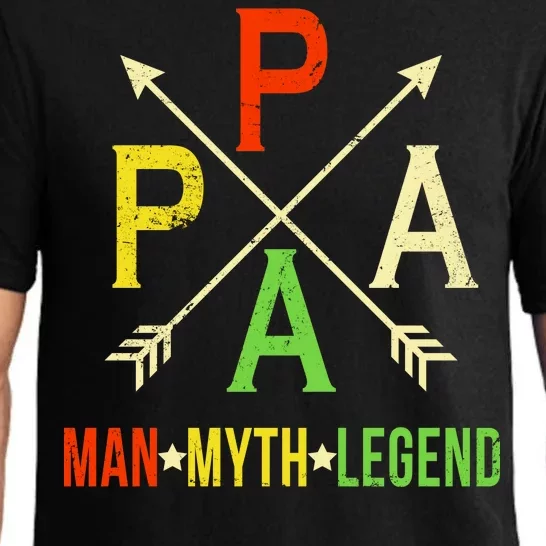 Papa The Man Myth Legend Arrow Cross Pajama Set