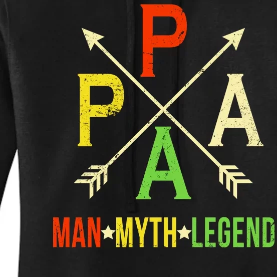 Papa The Man Myth Legend Arrow Cross Women's Pullover Hoodie