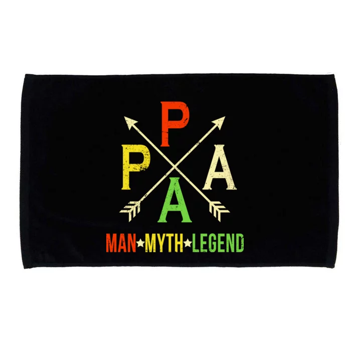 Papa The Man Myth Legend Arrow Cross Microfiber Hand Towel