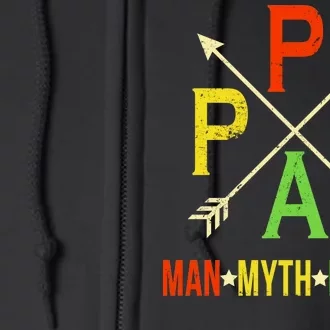 Papa The Man Myth Legend Arrow Cross Full Zip Hoodie