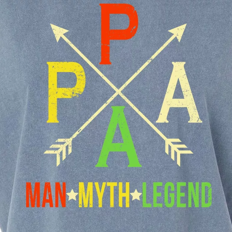 Papa The Man Myth Legend Arrow Cross Garment-Dyed Women's Muscle Tee