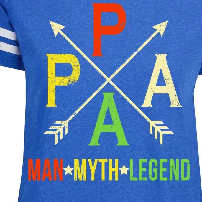 Papa The Man Myth Legend Arrow Cross Enza Ladies Jersey Football T-Shirt