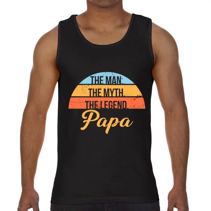 Papa The Man Myth Legend Retro Comfort Colors® Tank Top