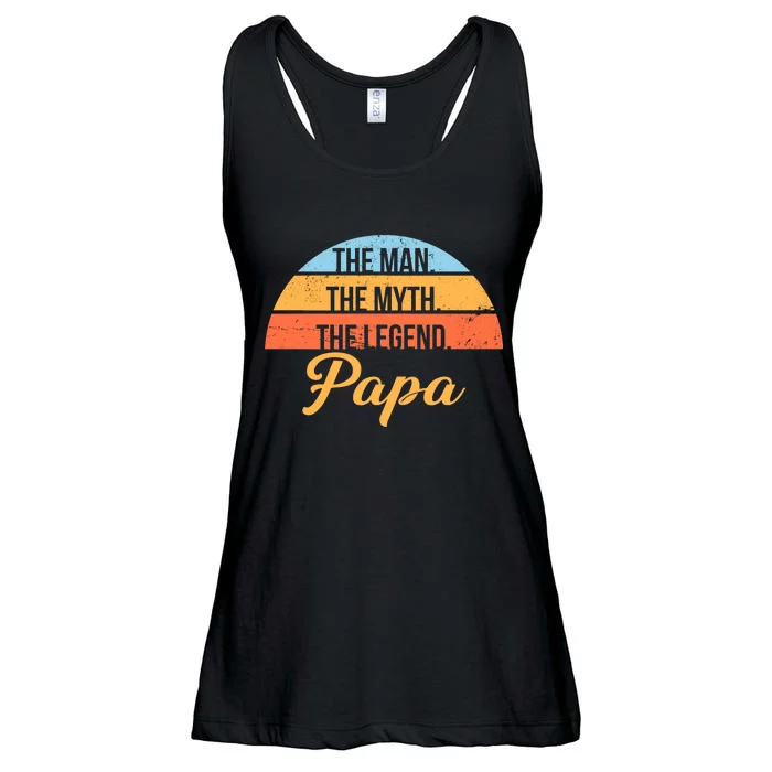 Papa The Man Myth Legend Retro Ladies Essential Flowy Tank