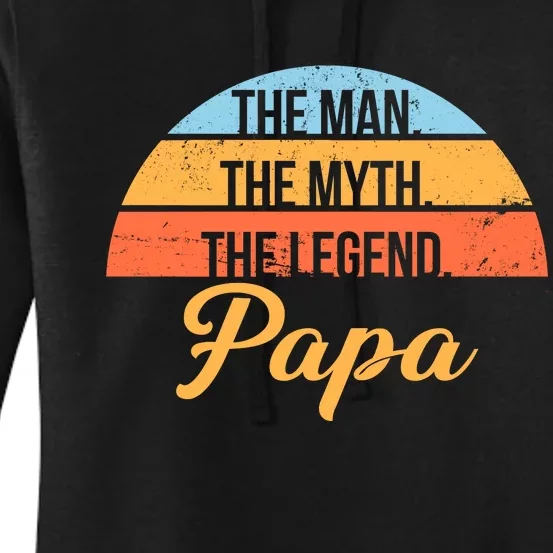 Papa The Man Myth Legend Retro Women's Pullover Hoodie