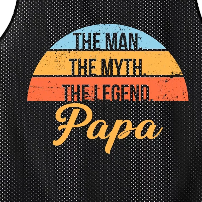 Papa The Man Myth Legend Retro Mesh Reversible Basketball Jersey Tank