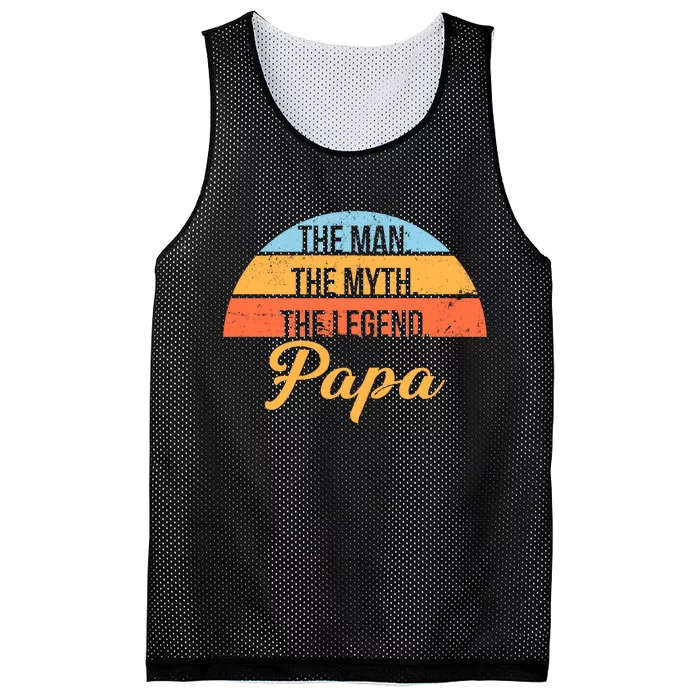 Papa The Man Myth Legend Retro Mesh Reversible Basketball Jersey Tank