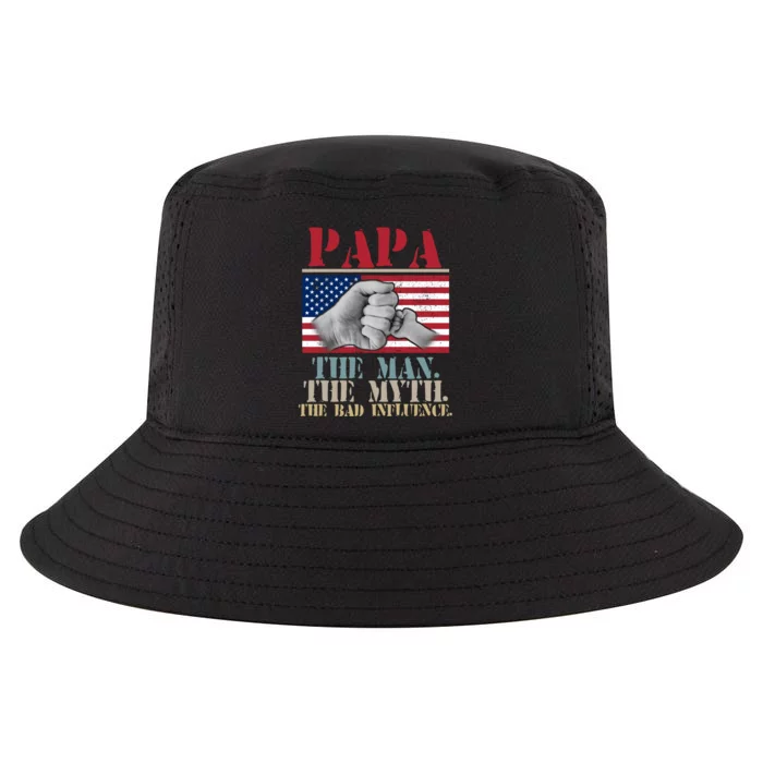 Papa The Man The Myth The Bad Influence Father's Day Cool Comfort Performance Bucket Hat