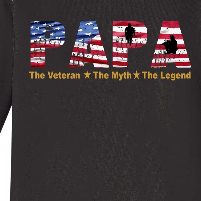 Papa The Veteran The Myth The Legend Baby Long Sleeve Bodysuit