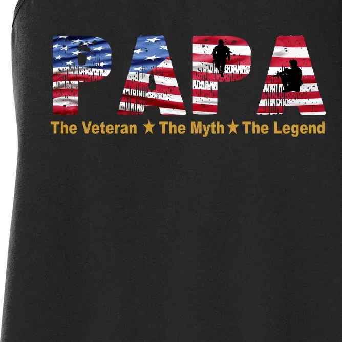 Papa The Veteran The Myth The Legend Women's Racerback Tank