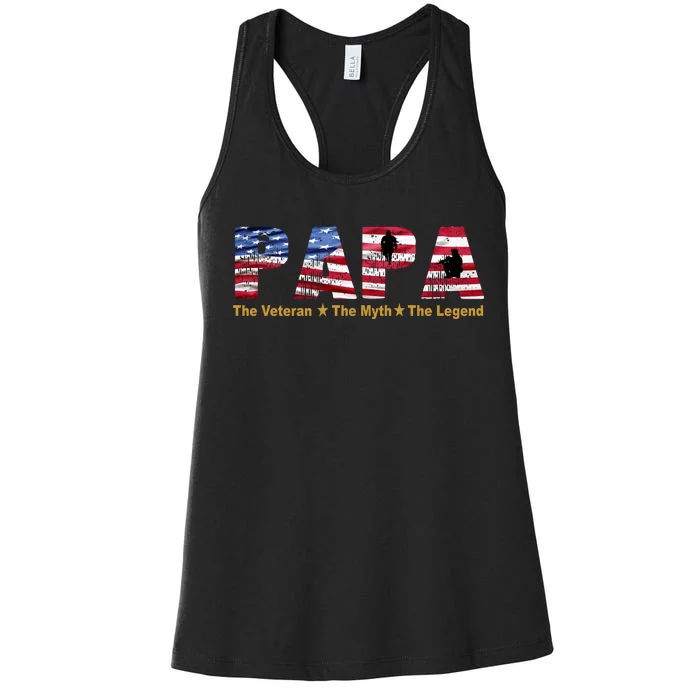 Papa The Veteran The Myth The Legend Women's Racerback Tank