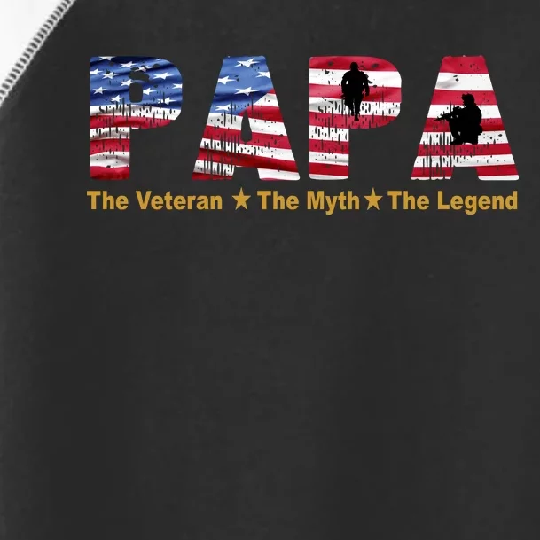 Papa The Veteran The Myth The Legend Toddler Fine Jersey T-Shirt