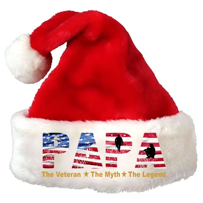 Papa The Veteran The Myth The Legend Premium Christmas Santa Hat