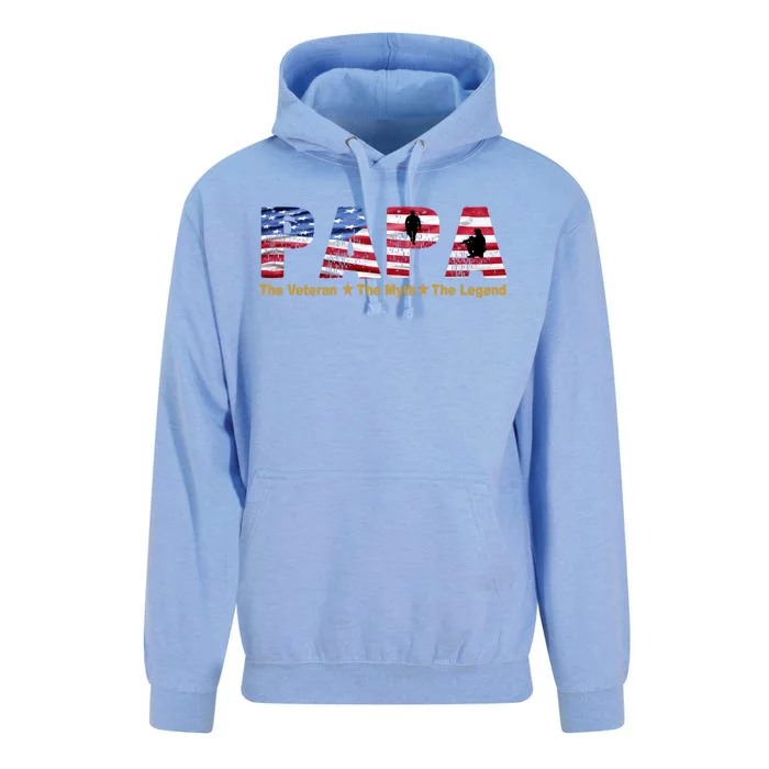 Papa The Veteran The Myth The Legend Unisex Surf Hoodie